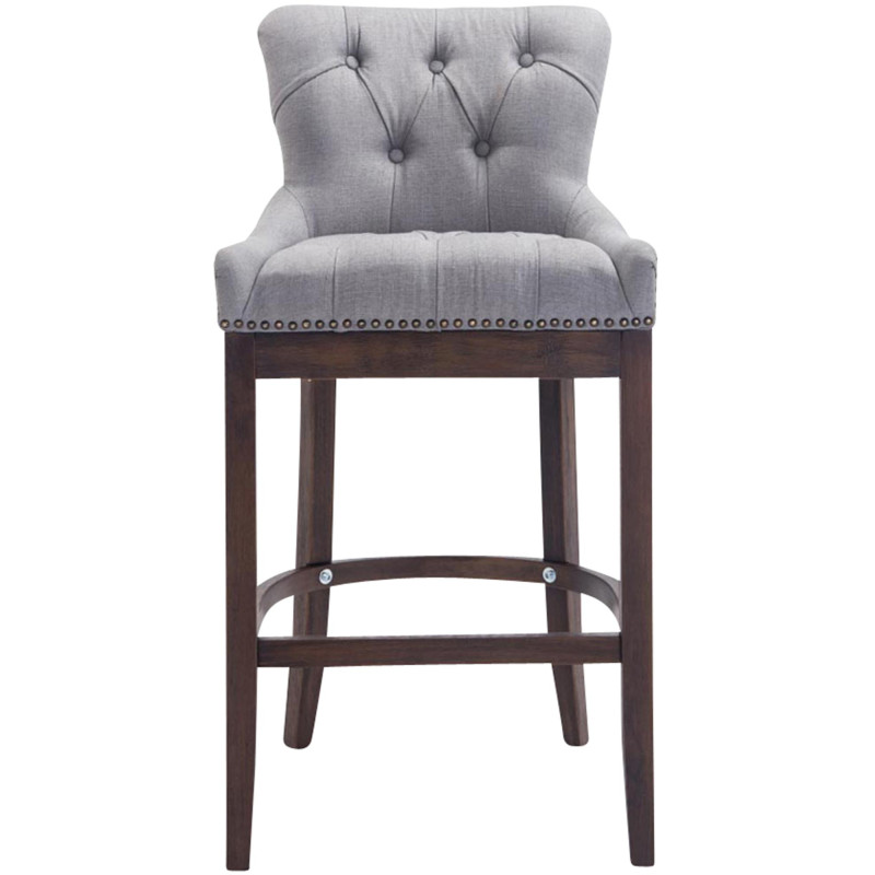 Sgabello da bar in tessuto Lakewood, grigio chiaro anticato