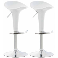 Ensemble de 2 tabourets de bar Saddle White