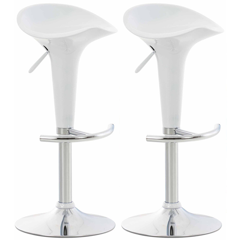 Ensemble de 2 tabourets de bar Saddle White