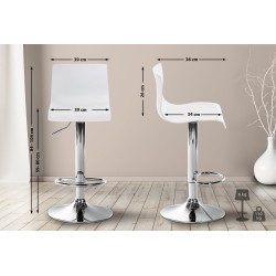 Tabouret de bar blanc Hoover C