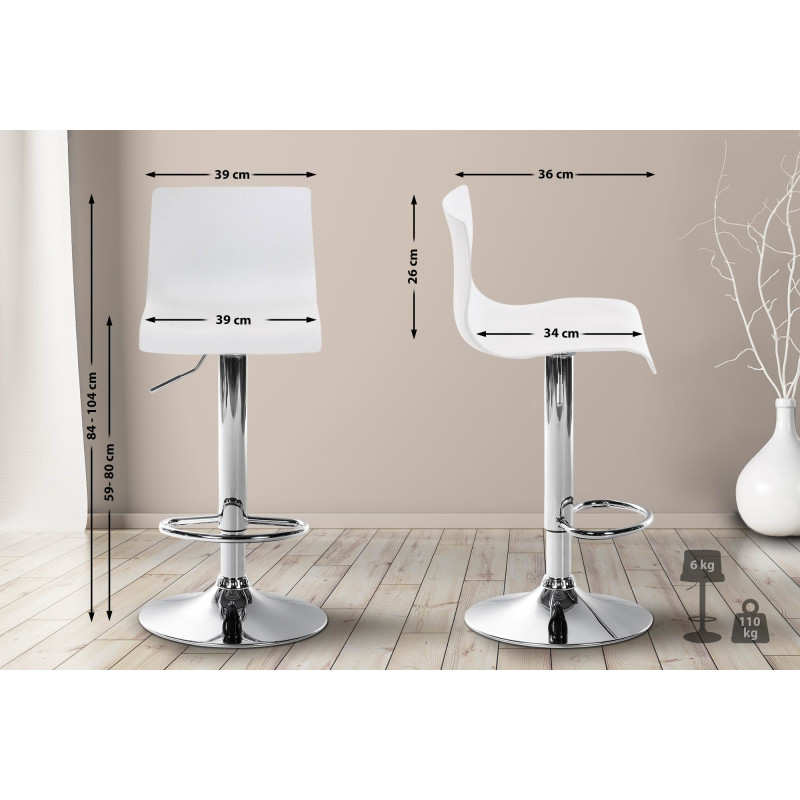 Tabouret de bar blanc Hoover C