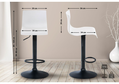 Tabouret de bar blanc Hoover B