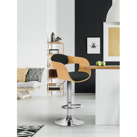 Tabouret de bar Kingston C naturel/noir
