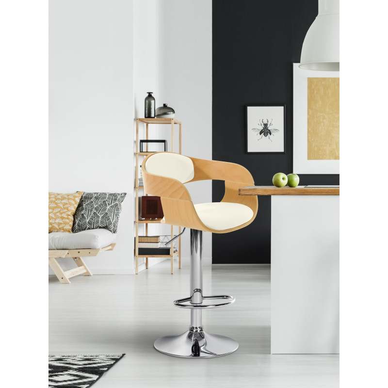 Sgabello da bar Kingston C naturale/bianco