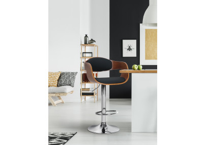 Banqueta de bar Kingston C, nogueira/preta