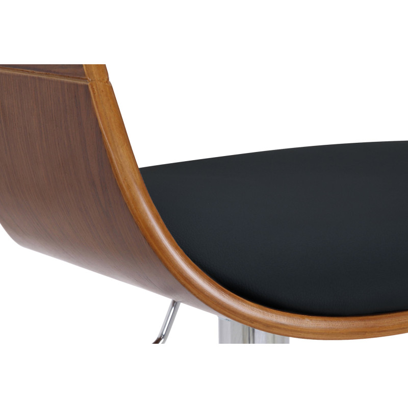 Tabouret de bar Kingston C, noyer/noir