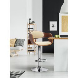 Tabouret de bar Kingston C noix/crème