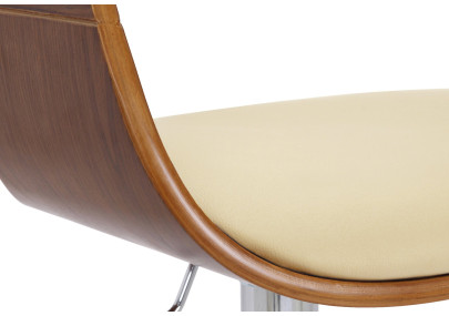 Sgabello da bar Kingston C, noce/crema
