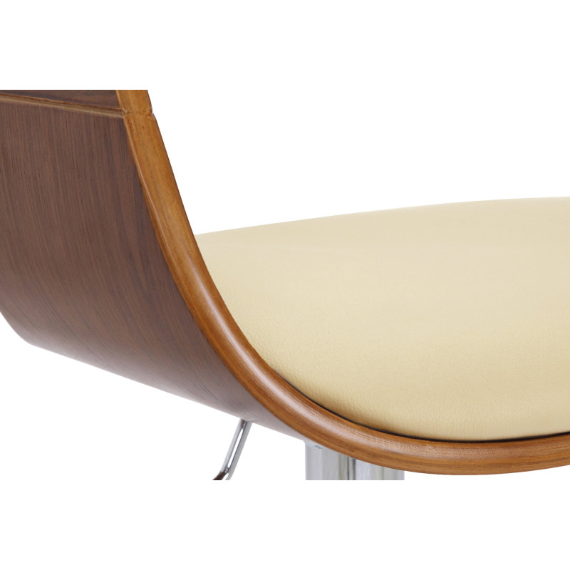 Sgabello da bar Kingston C, noce/crema