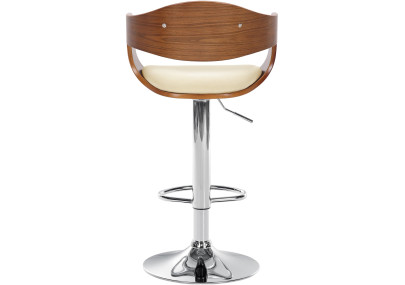 Sgabello da bar Kingston C, noce/crema