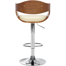 Tabouret de bar Kingston C, noyer/crème