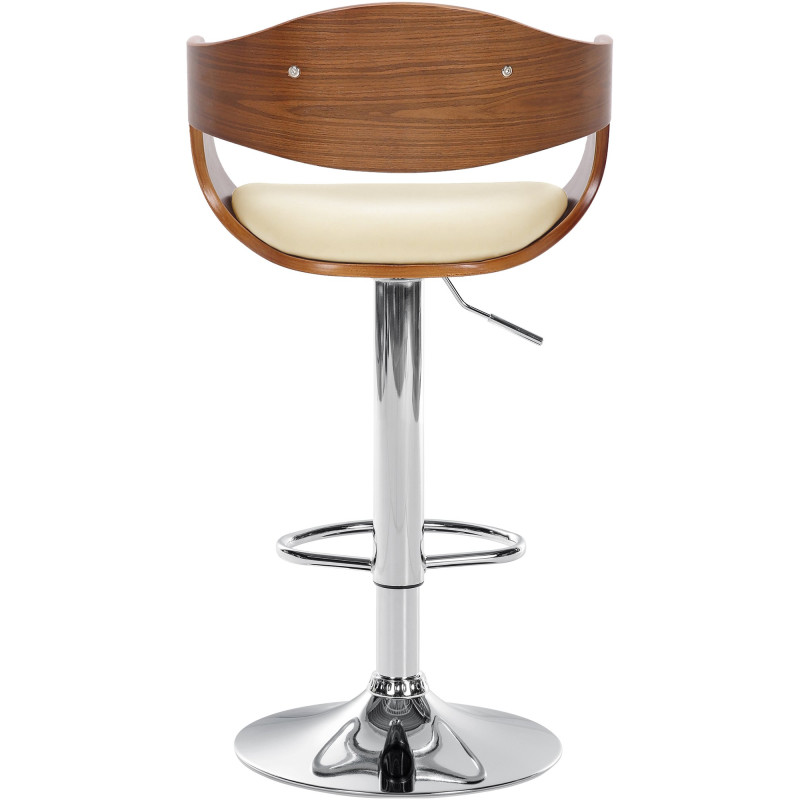 Taburete de bar Kingston C, nogal/crema