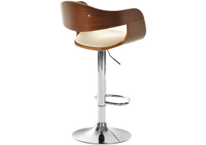 Tabouret de bar Kingston C, noyer/crème
