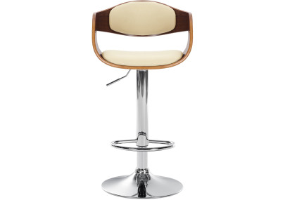 Sgabello da bar Kingston C, noce/crema