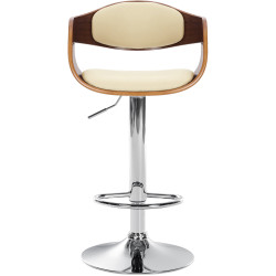 Sgabello da bar Kingston C, noce/crema