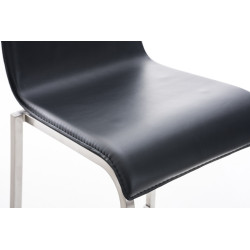 Sgabello da bar in pelle Avola, piatto, E78, nero