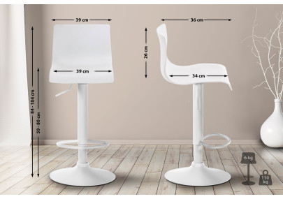 Tabouret de bar blanc Hoover W