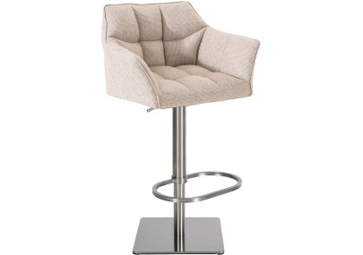 Tabouret de bar Damaso E, tissu ivoire