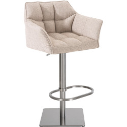 Sgabello da bar Damaso E, tessuto avorio