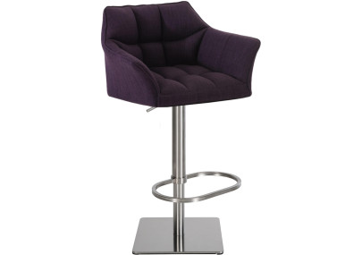 Tabouret de bar Damaso E, tissu violet