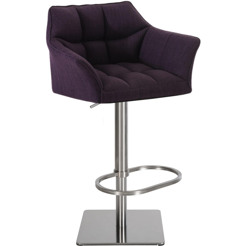 Tabouret de bar en tissu Damaso E violet