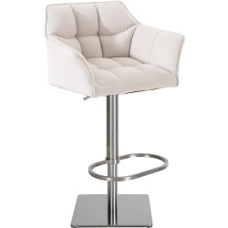 Tabouret de bar Damaso E, tissu blanc