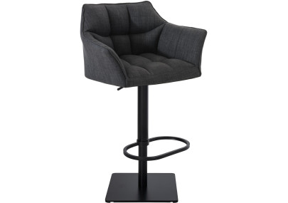 Tabouret de bar Damaso B, tissu gris foncé