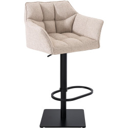 Tabouret de bar Damaso B, tissu ivoire