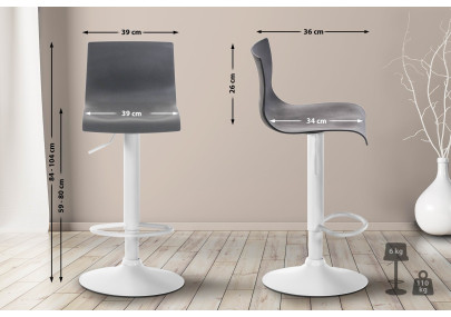 Tabouret de bar gris Hoover W