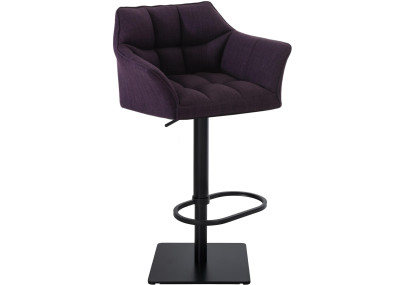 Tabouret de bar Damaso B, tissu violet