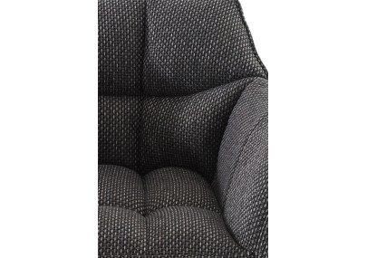 Tabouret de bar Damaso B, tissu gris titane