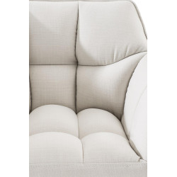 Tabouret de bar Damaso B, tissu blanc