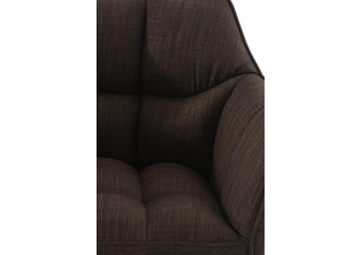 Tabouret de bar Damaso W, tissu marron