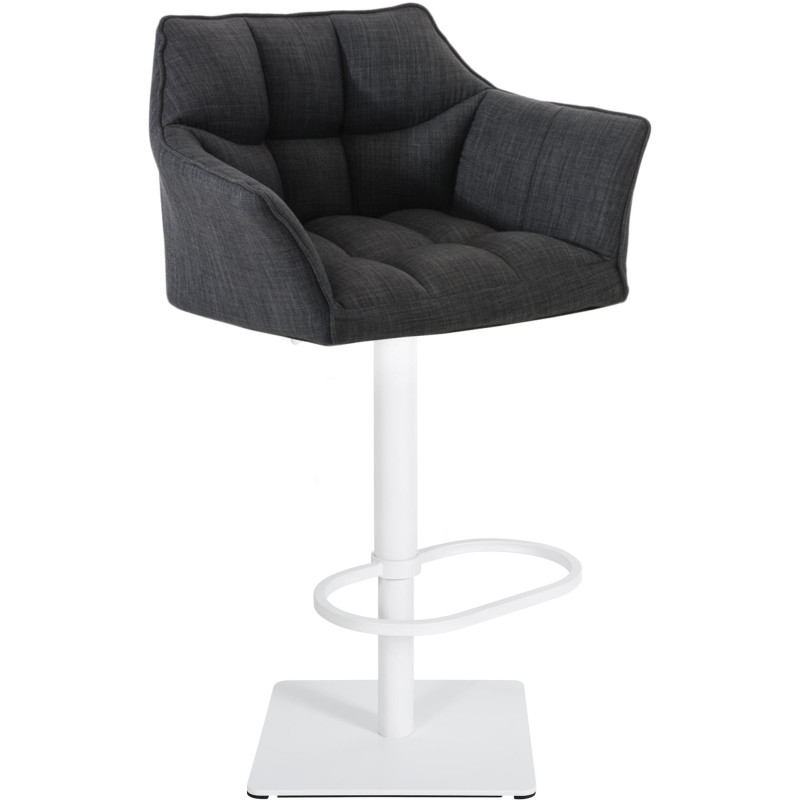 Banqueta de bar Damaso W, tecido cinza escuro