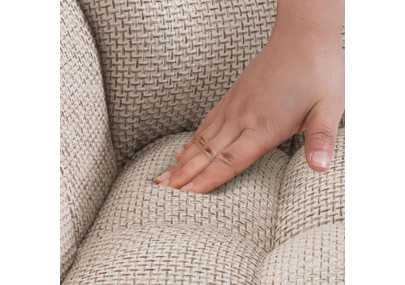 Tabouret de bar Damaso W, tissu ivoire