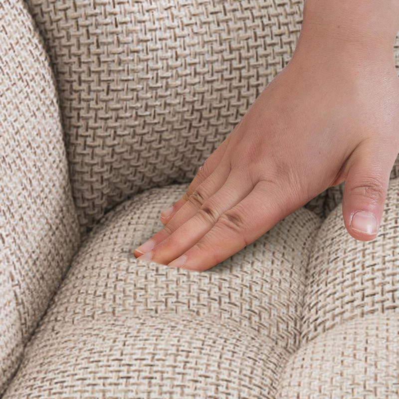 Sgabello da bar Damaso W, tessuto avorio