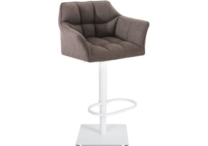 Tabouret de bar Damaso W, tissu gris