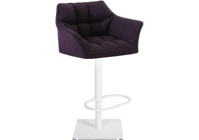 Tabouret de bar Damaso W, tissu violet