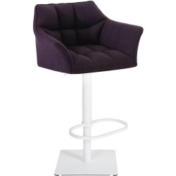 Tabouret de bar Damaso W, tissu violet