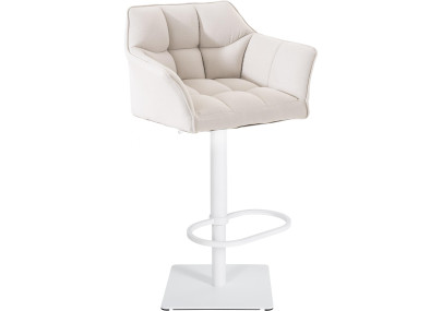 Tabouret de bar Damaso W, tissu blanc