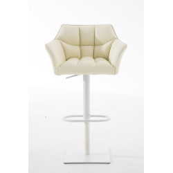 Taburete de bar Damaso W, color crema