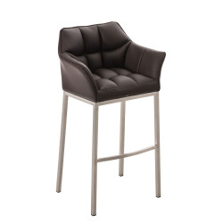 Sgabello da bar Damaso E con struttura a 4 gambe, marrone