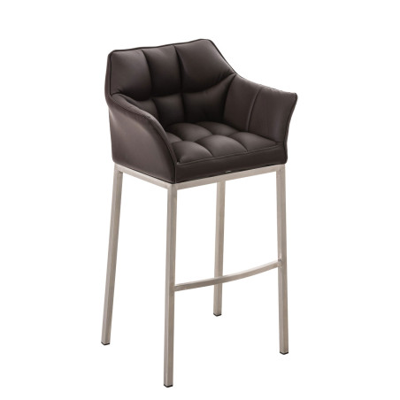 Tabouret de bar Damaso E avec piètement à 4 pieds brun