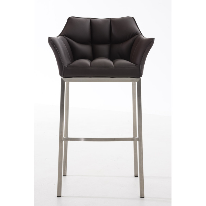 Sgabello da bar Damaso E con struttura a 4 gambe, marrone