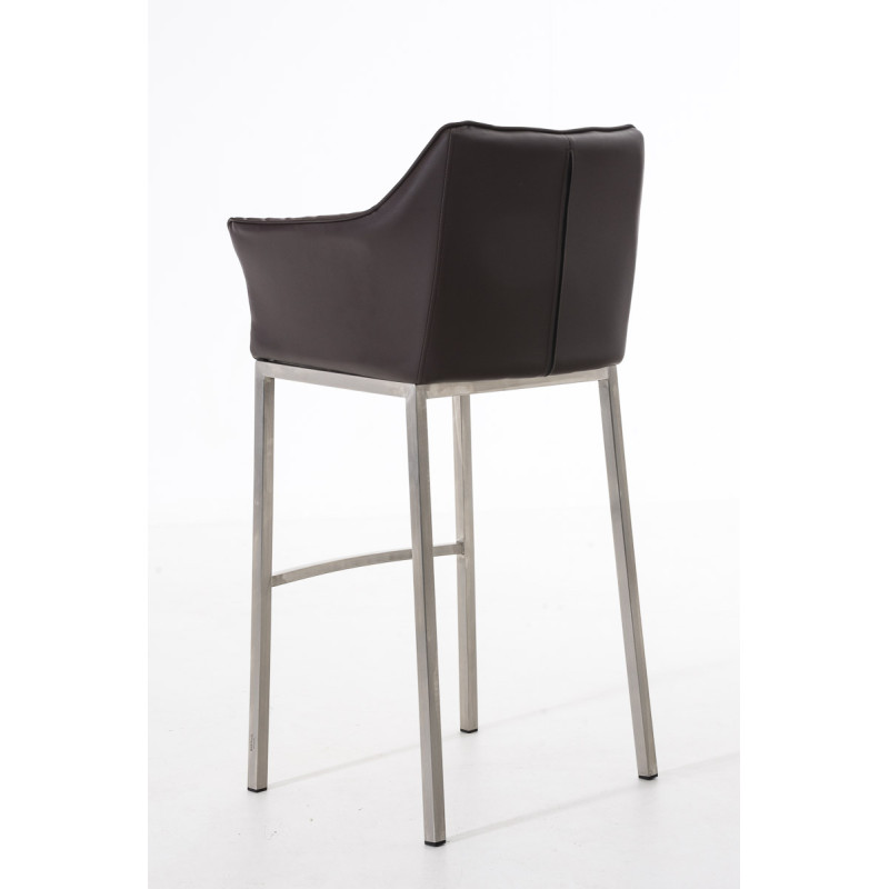 Banqueta de bar Damaso E com estrutura de 4 pés, marrom