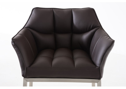 Sgabello da bar Damaso E con struttura a 4 gambe, marrone