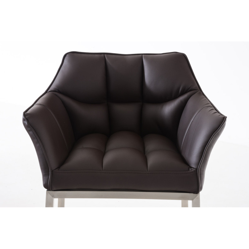 Sgabello da bar Damaso E con struttura a 4 gambe, marrone