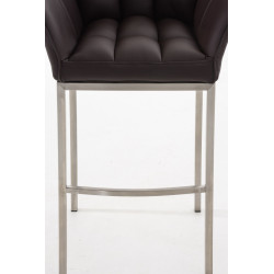 Tabouret de bar Damaso E à 4 pieds, marron
