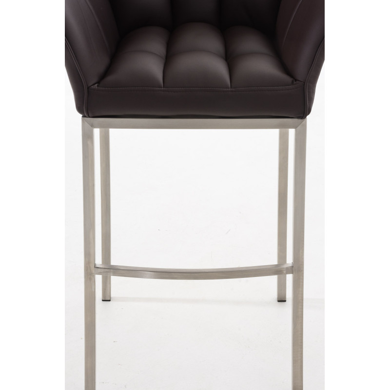 Taburete de bar Damaso E con estructura de 4 patas, marrón