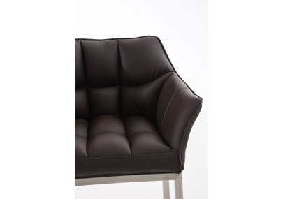 Sgabello da bar Damaso E con struttura a 4 gambe, marrone